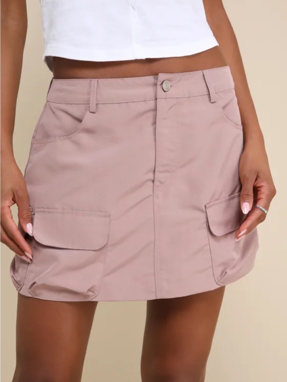 Lulus City Sensation Mauve Purple High-rise Cargo Mini Skort - Size XL